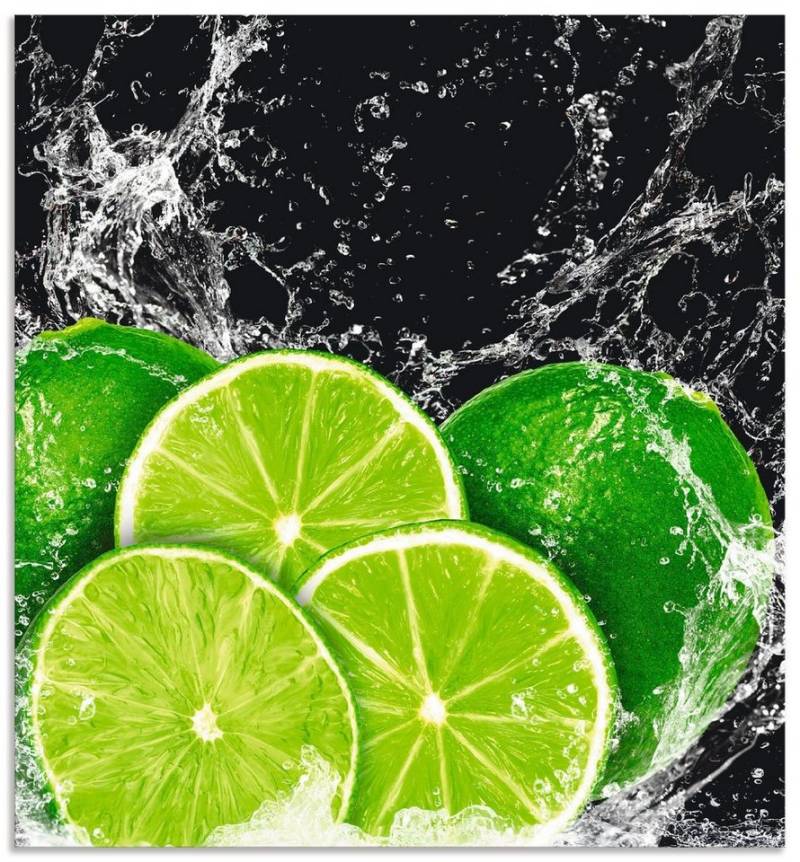 Artland Küchenrückwand Limone mit Spritzwasser, (1-tlg), Alu Spritzschutz mit Klebeband, einfache Montage von Artland