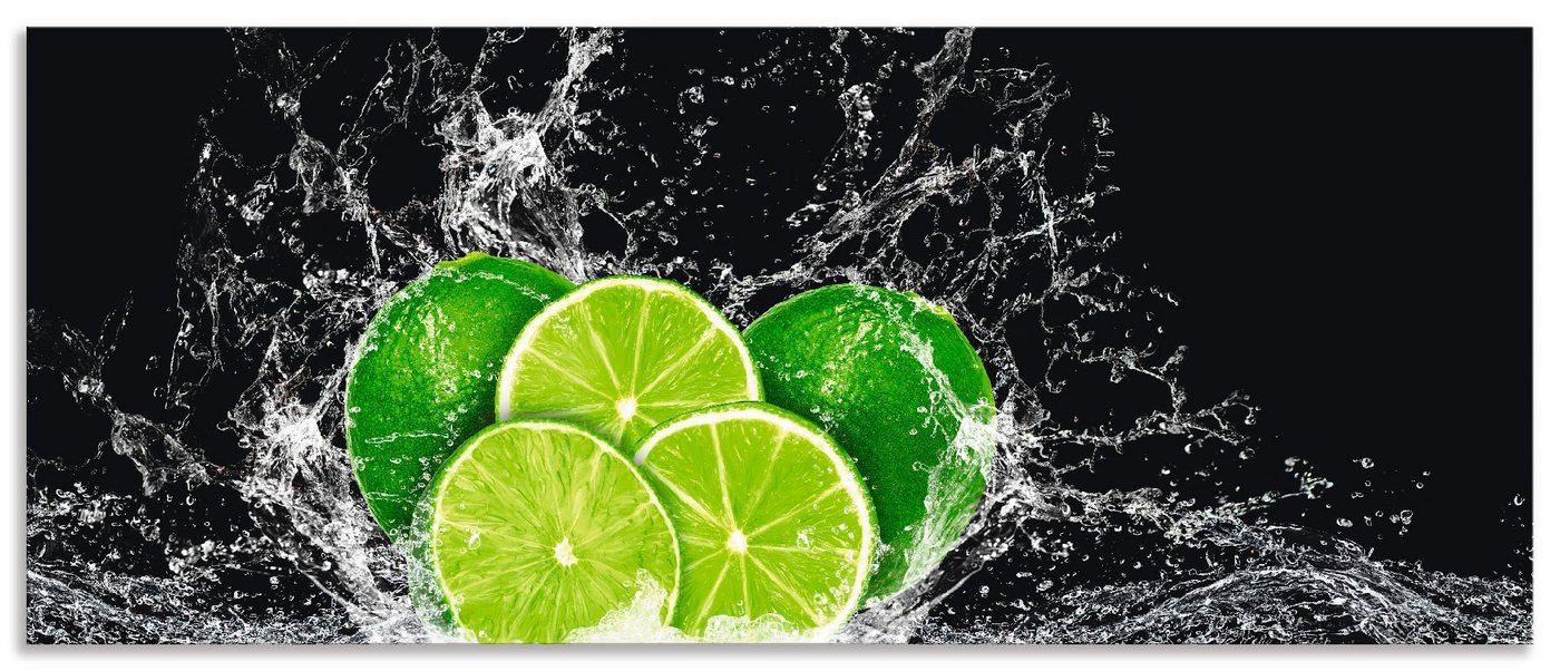 Artland Küchenrückwand Limone mit Spritzwasser, (1-tlg), Alu Spritzschutz mit Klebeband, einfache Montage von Artland