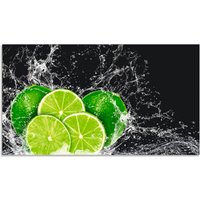 Artland Küchenrückwand "Limone mit Spritzwasser" Alu Spritzschutz mit Klebeband, einfache Montage von Artland