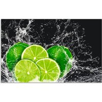 Artland Küchenrückwand "Limone mit Spritzwasser" Alu Spritzschutz mit Klebeband, einfache Montage von Artland