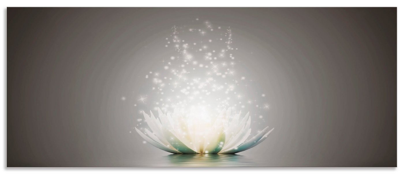 Artland Küchenrückwand Magie der Lotus-Blume, (1-tlg), Alu Spritzschutz mit Klebeband, einfache Montage von Artland