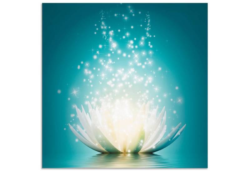 Artland Küchenrückwand Magie der Lotus-Blume, (1-tlg), Alu Spritzschutz mit Klebeband, einfache Montage von Artland