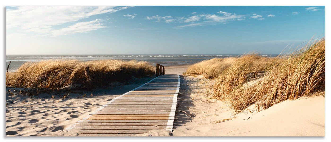 Artland Küchenrückwand Nordseestrand auf Langeoog - Steg, (1-tlg), Alu Spritzschutz mit Klebeband, einfache Montage von Artland