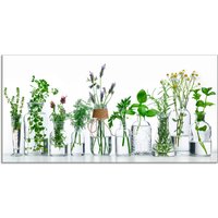 Artland Küchenrückwand "Öle mit Kräutern" Alu Spritzschutz mit Klebeband, einfache Montage von Artland