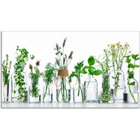 Artland Küchenrückwand "Öle mit Kräutern" Alu Spritzschutz mit Klebeband, einfache Montage von Artland