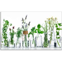 Artland Küchenrückwand "Öle mit Kräutern" Alu Spritzschutz mit Klebeband, einfache Montage von Artland