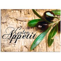 Artland Küchenrückwand "Oliven Guten Appetit" Alu Spritzschutz mit Klebeband, einfache Montage von Artland