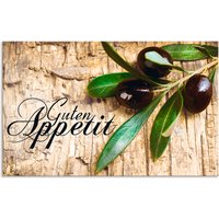 Artland Küchenrückwand "Oliven Guten Appetit" Alu Spritzschutz mit Klebeband, einfache Montage von Artland