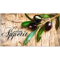 Artland Küchenrückwand "Oliven Guten Appetit" Alu Spritzschutz mit Klebeband, einfache Montage von Artland