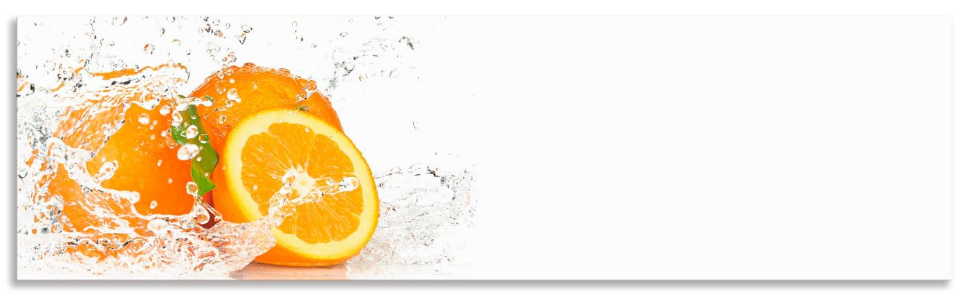 Artland Küchenrückwand Orange mit Spritzwasser, (1-tlg), Alu Spritzschutz mit Klebeband, einfache Montage von Artland