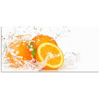 Artland Küchenrückwand "Orange mit Spritzwasser", (1 tlg.), Alu Spritzschutz mit Klebeband, einfache Montage von Artland
