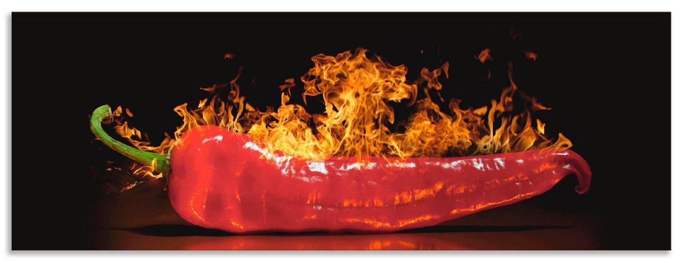 Artland Küchenrückwand Roter scharfer Chilipfeffer, (1-tlg), Alu Spritzschutz mit Klebeband, einfache Montage von Artland
