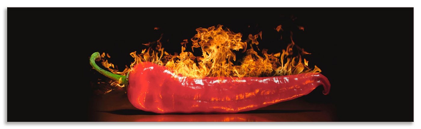Artland Küchenrückwand Roter scharfer Chilipfeffer, (1-tlg), Alu Spritzschutz mit Klebeband, einfache Montage von Artland