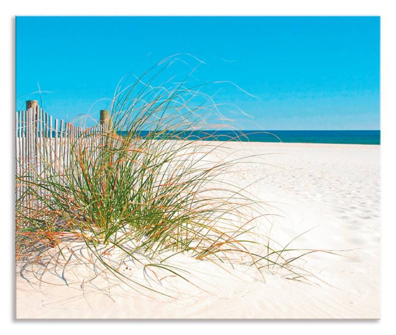 Artland Küchenrückwand Schöne Sanddüne mit Gräsern und Zaun, (1-tlg), Alu Spritzschutz mit Klebeband, einfache Montage von Artland