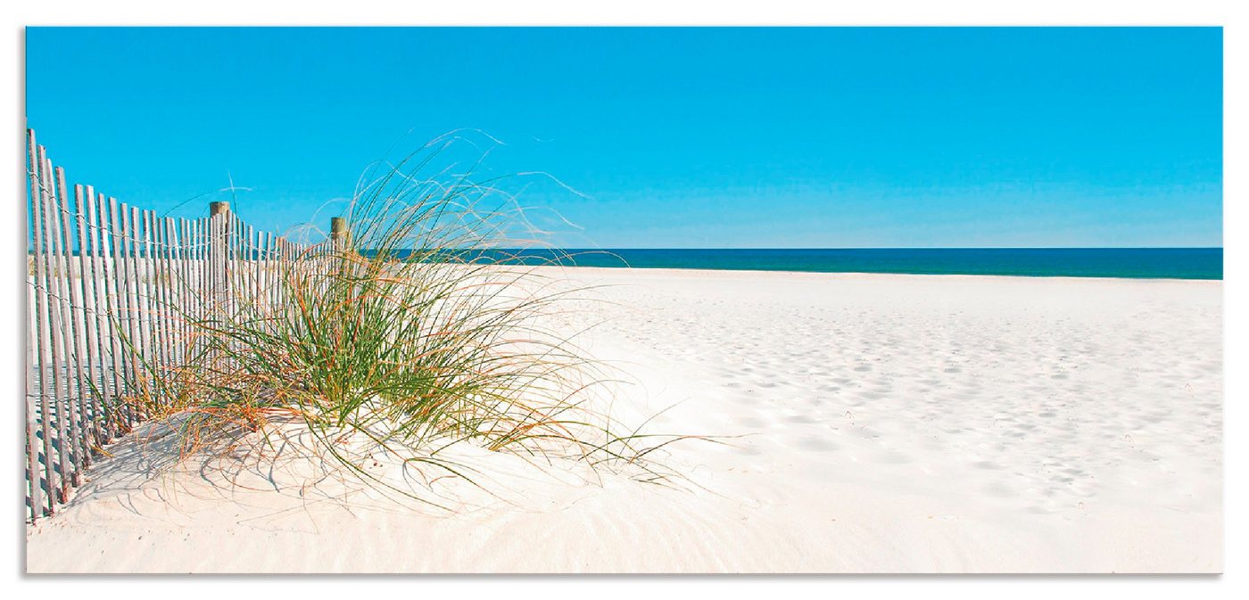 Artland Küchenrückwand Schöne Sanddüne mit Gräsern und Zaun, (1-tlg), Alu Spritzschutz mit Klebeband, einfache Montage von Artland