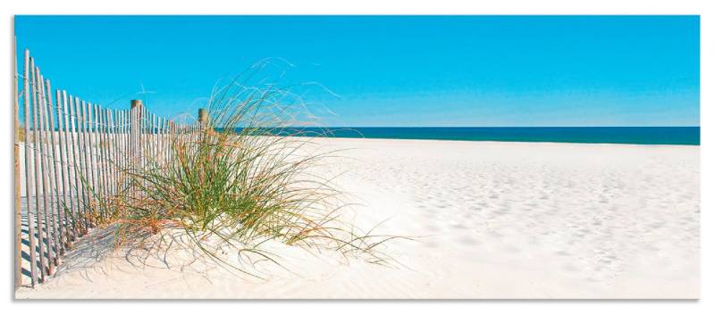 Artland Küchenrückwand Schöne Sanddüne mit Gräsern und Zaun, (1-tlg), Alu Spritzschutz mit Klebeband, einfache Montage von Artland