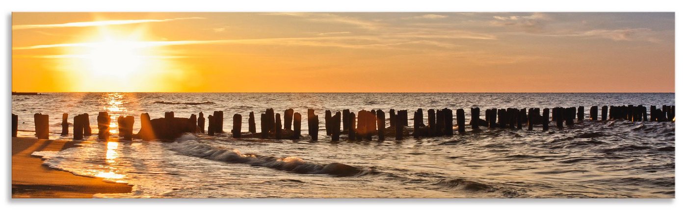 Artland Küchenrückwand Schöner Sonnenuntergang am Strand, (1-tlg), Alu Spritzschutz mit Klebeband, einfache Montage von Artland