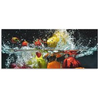 Artland Küchenrückwand "Spritzendes Obst auf dem Wasser", (1 tlg.), Alu Spritzschutz mit Klebeband, einfache Montage von Artland