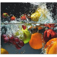 Artland Küchenrückwand "Spritzendes Obst auf dem Wasser", (1 tlg.), Alu Spritzschutz mit Klebeband, einfache Montage von Artland