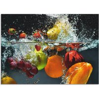 Artland Küchenrückwand "Spritzendes Obst auf dem Wasser", (1 tlg.), Alu Spritzschutz mit Klebeband, einfache Montage von Artland
