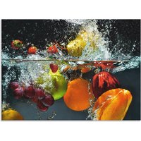 Artland Küchenrückwand "Spritzendes Obst auf dem Wasser", (1 tlg.), Alu Spritzschutz mit Klebeband, einfache Montage von Artland