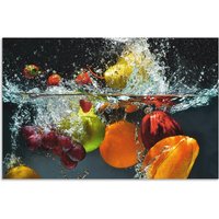 Artland Küchenrückwand "Spritzendes Obst auf dem Wasser", (1 tlg.), Alu Spritzschutz mit Klebeband, einfache Montage von Artland
