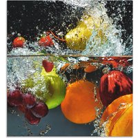 Artland Küchenrückwand "Spritzendes Obst auf dem Wasser", (1 tlg.), Alu Spritzschutz mit Klebeband, einfache Montage von Artland
