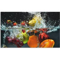 Artland Küchenrückwand "Spritzendes Obst auf dem Wasser", (1 tlg.), Alu Spritzschutz mit Klebeband, einfache Montage von Artland