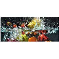 Artland Küchenrückwand "Spritzendes Obst auf dem Wasser", (1 tlg.), Alu Spritzschutz mit Klebeband, einfache Montage von Artland