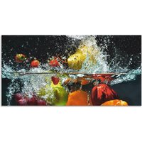 Artland Küchenrückwand "Spritzendes Obst auf dem Wasser", (1 tlg.), Alu Spritzschutz mit Klebeband, einfache Montage von Artland