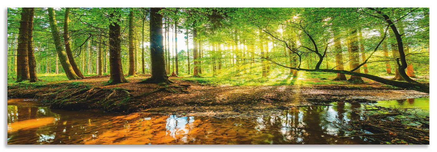 Artland Küchenrückwand Wald mit Bach, (1-tlg), Alu Spritzschutz mit Klebeband, einfache Montage von Artland