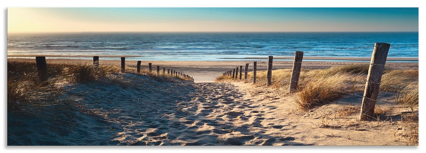 Artland Küchenrückwand Weg zum Nordseestrand Sonnenuntergang, (1-tlg), Alu Spritzschutz mit Klebeband, einfache Montage von Artland