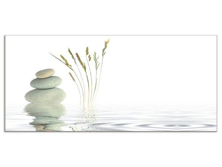 Artland Küchenrückwand Zen Friede, (1-tlg), Alu Spritzschutz mit Klebeband, einfache Montage, weiß von Artland