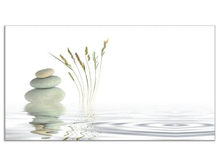 Artland Küchenrückwand Zen Friede, (1-tlg), Alu Spritzschutz mit Klebeband, einfache Montage, weiß von Artland