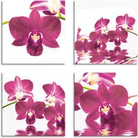 Artland Leinwandbild "Phalaenopsis Orchidee", Blumen, (4 St.), 4er Set, verschiedene Größen von Artland