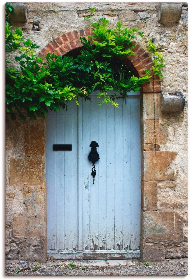 Artland Wandbild Alte Tür in Südfrankreich, Fenster & Türen (1 St), als Alubild, Outdoorbild, Leinwandbild, Poster in verschied. Größen von Artland