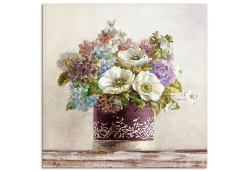 Artland Wandbild Anemonen in Auberginer Hutschachtel, Blumen (1 St), als Leinwandbild, Poster, Wandaufkleber in verschied. Größen von Artland