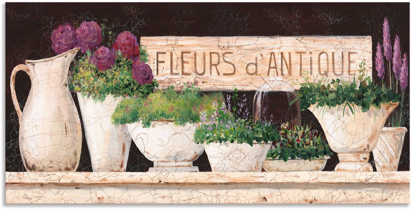 Artland Wandbild Antike Blumen, Vasen & Töpfe (1 St), als Alubild, Outdoorbild, Leinwandbild, Poster, Wandaufkleber von Artland