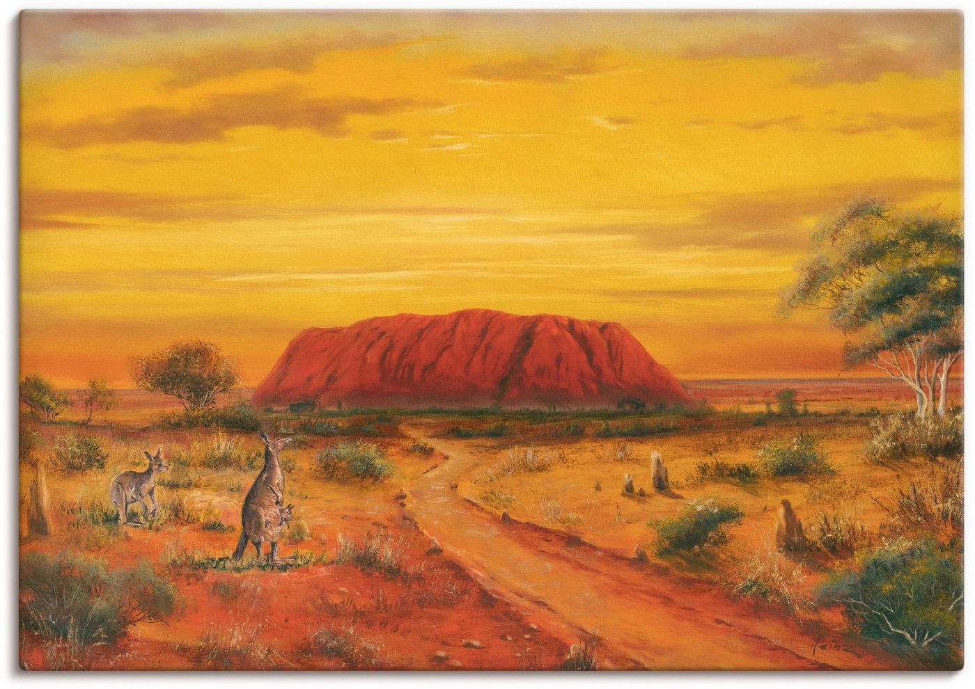 Artland Leinwandbild Australisches Tal, Australien (1 St), auf Keilrahmen gespannt von Artland