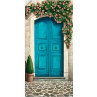 Artland Wandbild "Blaue Tür mit Kletterrosen", Fenster & Türen, (1 St.) von Artland