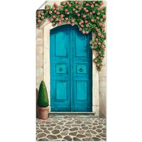 Artland Wandbild "Blaue Tür mit Kletterrosen", Fenster & Türen, (1 St.) von Artland