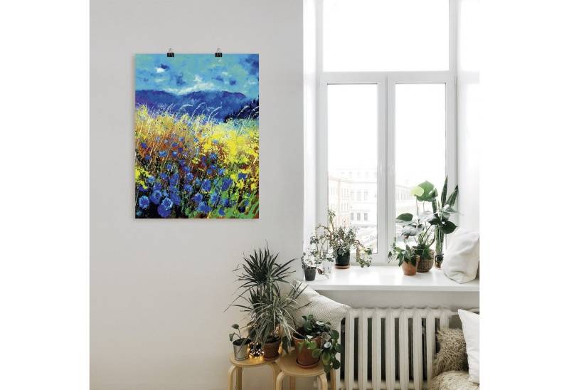 Artland Poster Blaue wilde Blumen, Blumenwiese (1 St), als Alubild, Leinwandbild, Wandaufkleber oder Poster in versch. Größen von Artland
