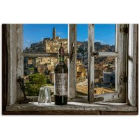 Artland Wandbild "Blick aus dem Fenster Matera, Italien", Fenster & Türen, (1 St.) von Artland