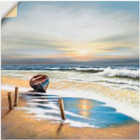Artland Wandbild "Boot an der Küste", Strand, (1 St.) von Artland