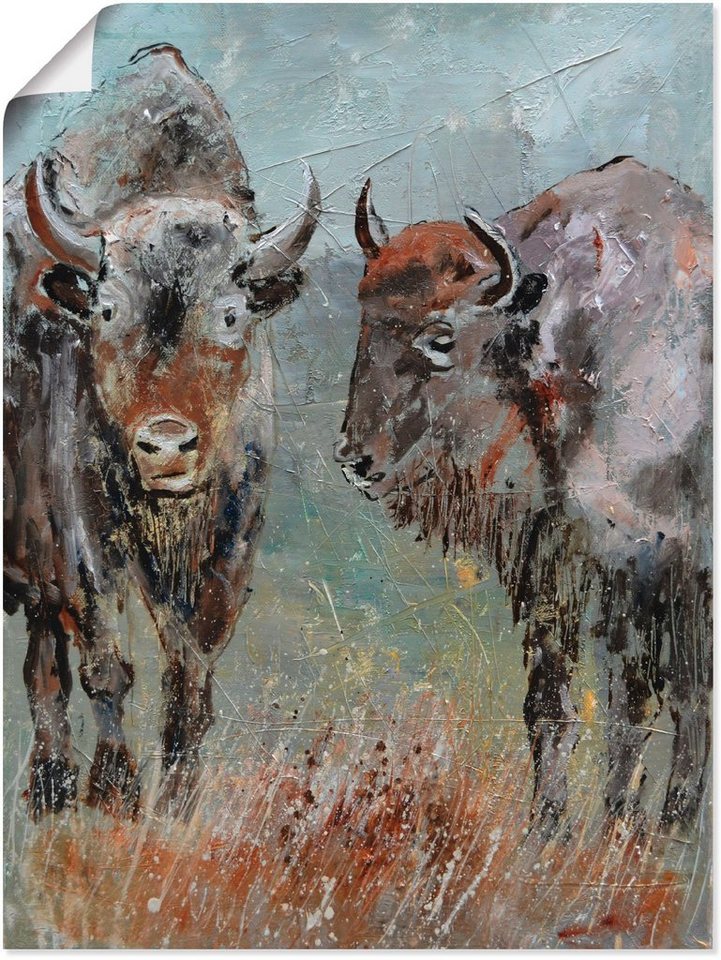Artland Poster Büffel, Wildtiere (1 St), als Alubild, Leinwandbild, Wandaufkleber oder Poster in versch. Größen von Artland