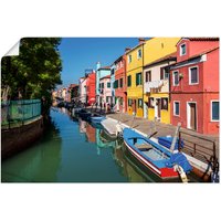Artland Wandbild "Bunte Gebäude auf Insel Burano Venedig", Bilder von Booten & Schiffen (1 Stück), in vielen Größen & Produktarten - Alubild/Outdoorbild, Leinwandbild, Poster, Wandaufkleber/Wandtattoo auch für Badezimmer geeignet von Artland