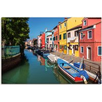 Artland Wandbild "Bunte Gebäude auf Insel Burano Venedig", Bilder von Booten & Schiffen (1 Stück), in vielen Größen & Produktarten - Alubild/Outdoorbild, Leinwandbild, Poster, Wandaufkleber/Wandtattoo auch für Badezimmer geeignet von Artland