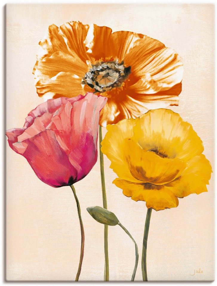 Artland Wandbild Bunte Mohnblumen II, Blumenbilder (1 St), als Leinwandbild, Poster, Wandaufkleber in verschied. Größen von Artland
