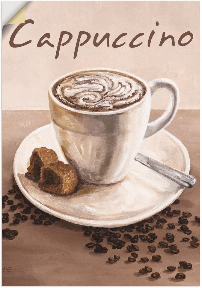 Artland Wandbild Cappuccino - Kaffee, Kaffee Bilder (1 St), als Leinwandbild, Poster, Wandaufkleber in verschied. Größen von Artland