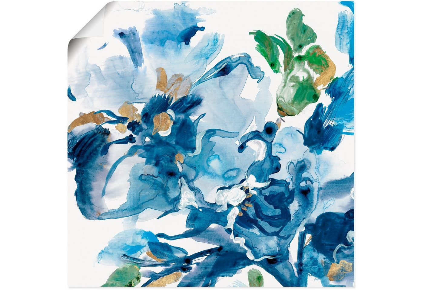 Artland Poster Cerulean Floral, Blumenbilder (1 St), als Alubild, Leinwandbild, Wandaufkleber oder Poster in versch. Größen von Artland